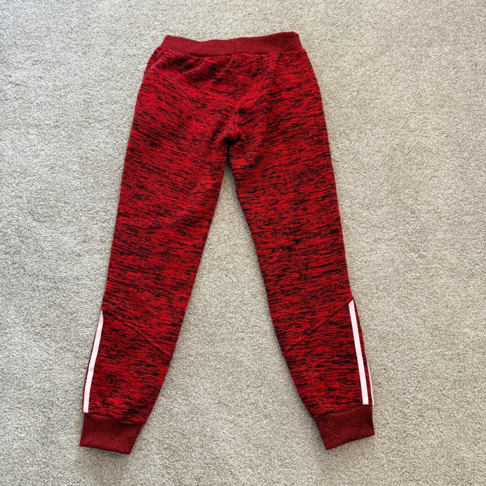 B Free Jogger Pants Kids 8/10 Red Space Dye Love Graphic Triple Stripe Sweatpant - Picture 2 of 5